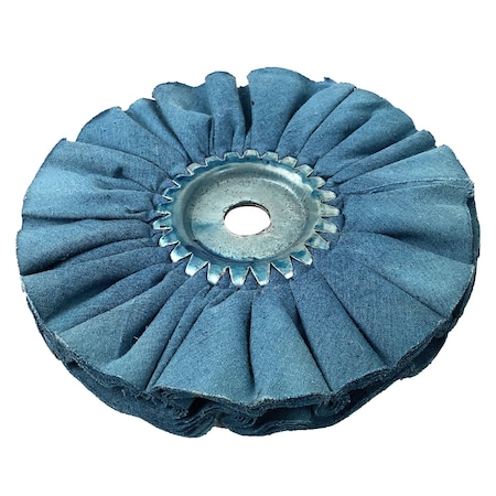 Roadmaster 6in Blue Airway Buffing Wheel 12-ply; 5/8in and 1/2in Arbor 8020-6